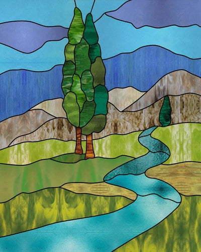 Window Film Frosted Stained Glass Films Customized Art Tree Retrom Static Cling Sticker,Home Decor Window Treatment