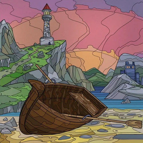 Custom Size Stained Glass Films,Privacy Static Cling,Print Castle, Sailboat, House Door Sticker,Office, Home Decor