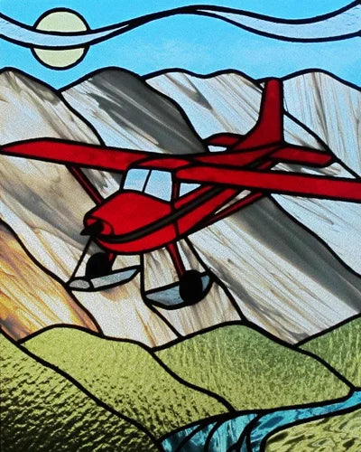 Frosted Stained Glass Window Film, Static Cling, Retro Door Sticker,Kitchen, Office, Home Decor, Customized,Sailboat