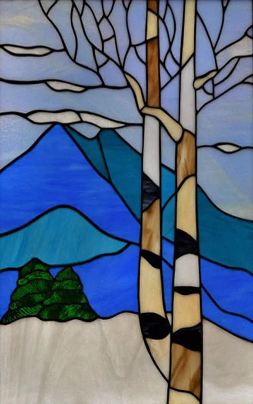 Custom Size Stained Glass Stickers,Static Cling,Frosted Privacy Print, Tree,Rivers for Window, Door, Home Decor