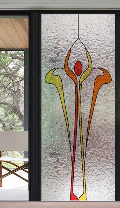 Frosted Stained Glass Window Film, 3D Matte, Static Cling,Privacy, Door Sticker,Customized for Kitchen, Office, Home Decor