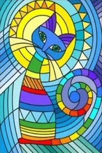 Customized Stained Glass Film Window Films Static Cling Frosted Sticker Japanese-Style Home Decor Cat  Cherry Blossom Poster