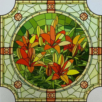 Stained Glass Window Film Frosted Glass Sticker Forest Customized Floral Leaves For Bathroom Kitchen Office Door Home Decor