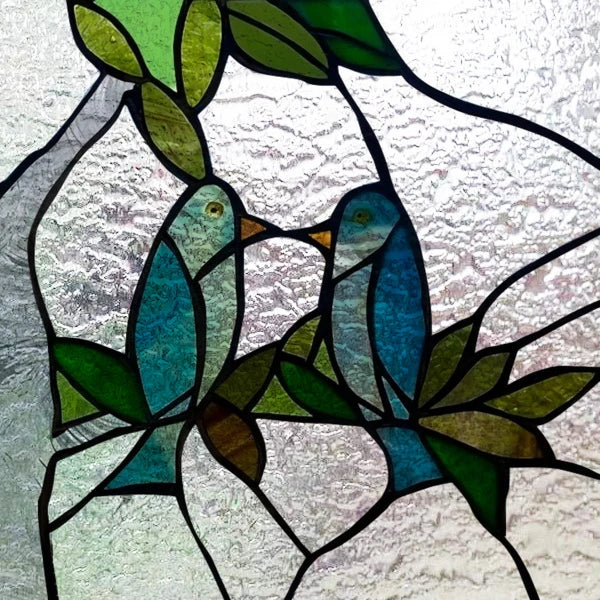 Custom size 3D Matte Window Film Stained Glass Decorative Uv Window Sticker Privacy Frosted Static Cling for Glass,Birds