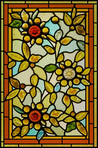 Stained Glass Window Films,Static Cling, Customized Retro Vintage Sticker,Frosted,Privacy, Easy to install