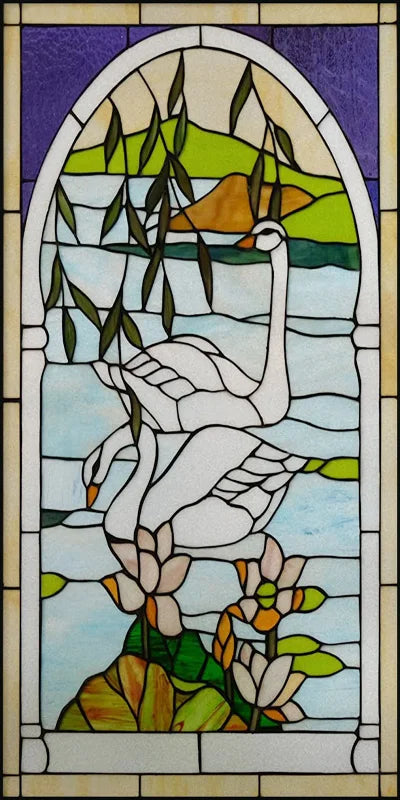 Custom size electrostatic frosted stained glass window film church home foil door stickers PVC waterproof window films