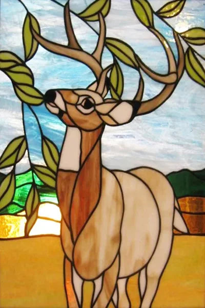 Window Film Stained Glass Stickers Static Cling,Frosted Privacy Custom size,Print Cat,Tiger,Deer,Bear For Window Door Home Dec