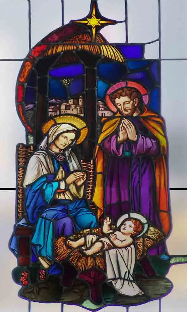 Decorative self adhesive/static cling frosted stained continental  window film can do custom size Crucifixion of Jesus/Christ