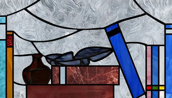 Custom Size 3D Matte Window Film, Stained Glass Decor, UV Window Sticker, Privacy Frosted Static Cling, Book Pattern for Glass