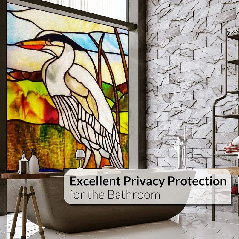 Window Film Frosted Stained Glass Films,Static Cling,Privacy Films,Bird Cock,Door Sticker Kitchen Bathroom Home Decor Customized