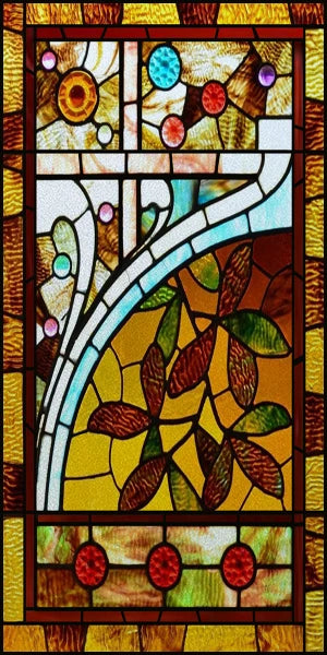 Frosted Stained Glass Window Film, Church Static Cling,Door Sticker,Print SunFlower,Tree,Fruit,Birds,Home Decor, Customized