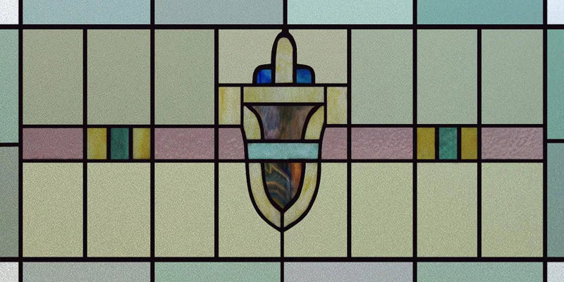 Custom Size Window Film, Stained Glass, Decorative Retro Window Sticker, Privacy Frosted Static Cling, Home Decal