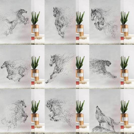 Custom Size Window Glass Films Window Film Static Cling Art Pictures Horse Eagle Wolf Shower Frosted Office Home Decor