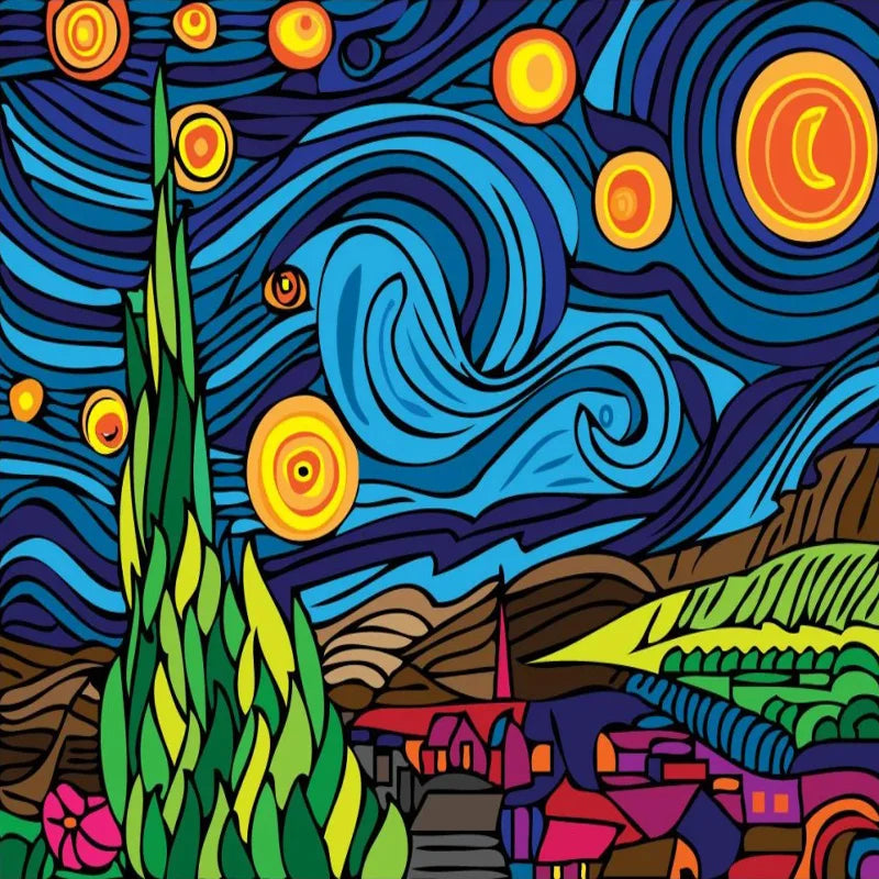 Frosted Stained Glass Window Film, Customized Scenery, Sun Starry Sky, Static Cling Sticker,Home Decor for Bathroom Kitchen