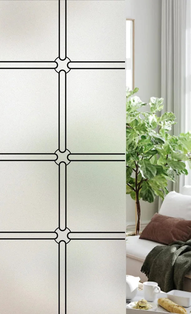 Custom Size Stained Glass Window Film, Frosted Privacy, Static Cling, Retro Country, Door Sticker, Bathroom, Office, Home Decor