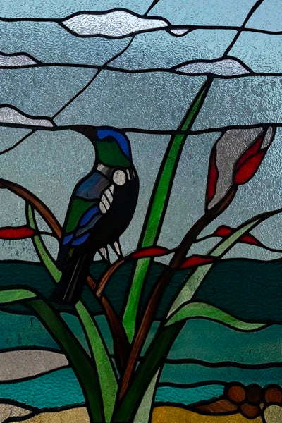 3D Matte Window Film,Stained Glass Decorative Uv Window Sticker,Privacy Frosted Static Cling,Custom size for Glass,Birds,Peacock