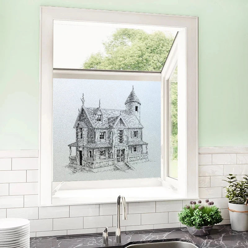 Window Film Frosted Stained Glass Films Static Cling Privacy Films Door Sticker Kitchen Office Home Decor Customized Build