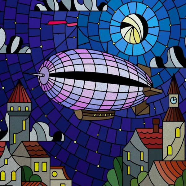 Frosted Stained Glass Window Film, Customized Ocean Boat Color, Static Cling Sticker,Home Decor Foil, Treatment