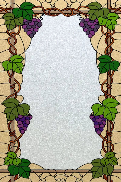 Custom Size Stained Glass Window Film Fruit Pattern Grape Mango Watermelon For Rectangular Shape Glass Office Door Home Decor