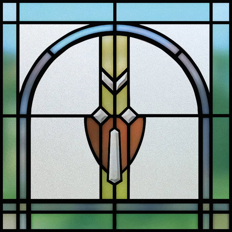 Custom Size Stained Glass Window Film Frosted Privacy Static Cling Retro Prairie Matte Stickers Shower Kitchen Office Home Decor