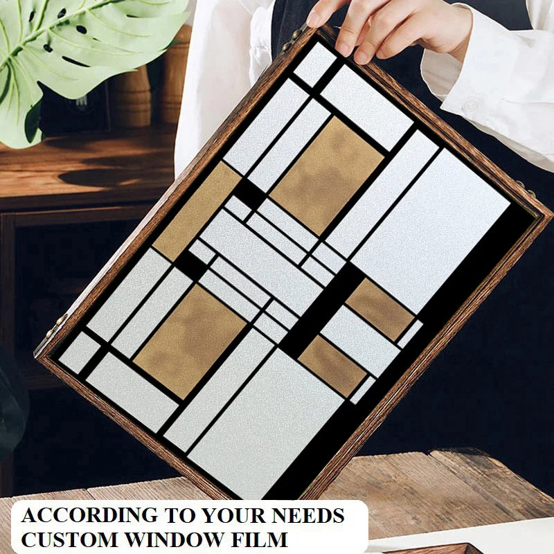 Window Film Frosted Stained Glass Films,Static Cling Privacy Films Door Sticker Kitchen Office Home Decor Customized