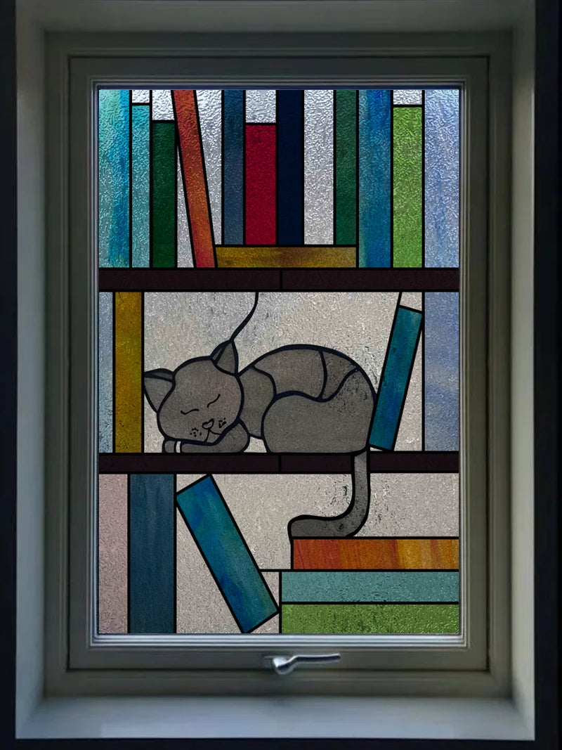 Frosted Stained Glass Window Film, 3D Matte, Transparent,Static Cling,Privacy, Door Sticker,Customized for Office, Home Decor