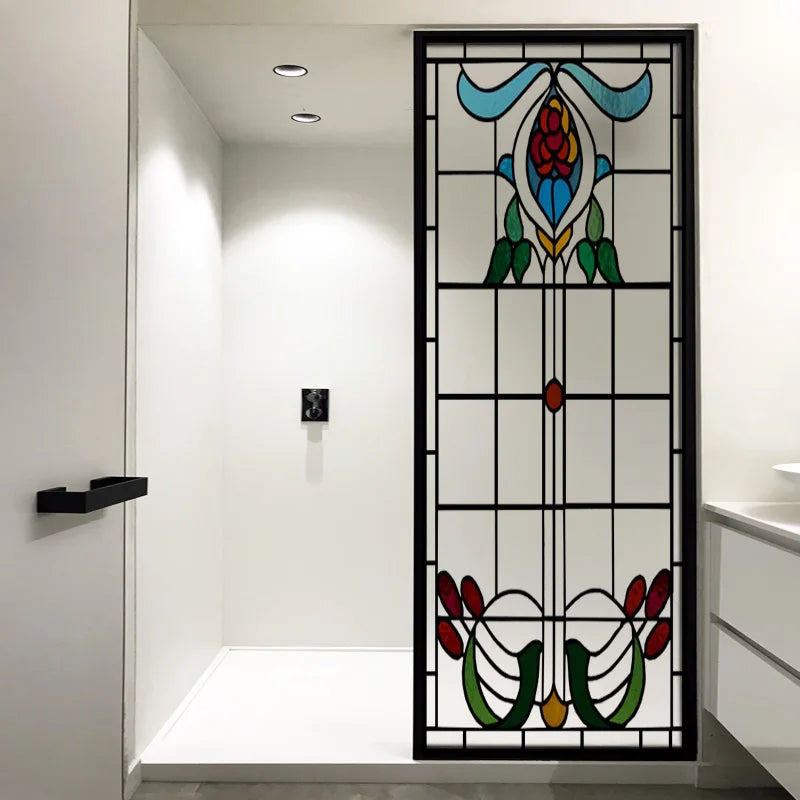 Window Film Frosted Stained Glass Films,European Static Cling Privacy Films,Door Sticker,Kitchen Office Home Decor Customized