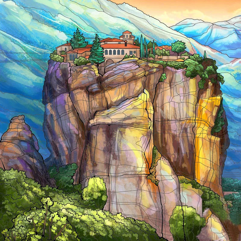 Frosted Stained Glass Window Film, Customized Scenery, Sun Starry Sky, Static Cling Sticker,Home Decor for Bathroom Kitchen