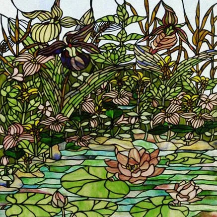 Window Film Frosted Stained Glass Films Customized Tiffany-Style Static Cling Sticker,Bathroom Door Kitchen Office Home Decor