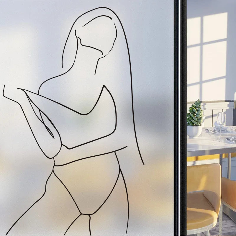 Custom Size Window Glass Films Window Film Static Cling Art Pictures Beauty Women Nude Girl Shower Nordic Obscure Stickers