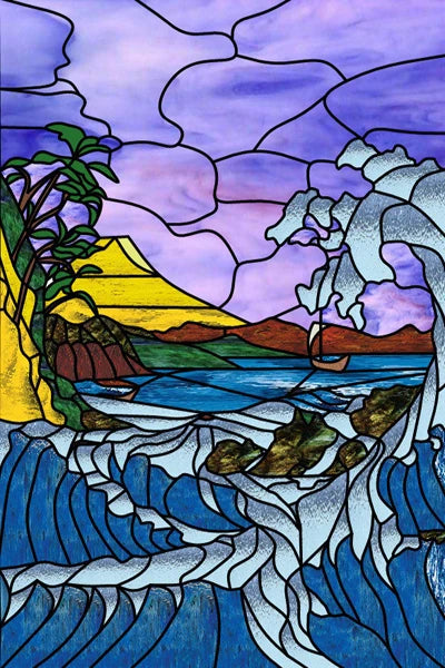 Custom size Glass Films,Stained Glass Stickers Static Cling,Frosted Privacy Print Flower,Tree,Rivers For Window Door Home Decor