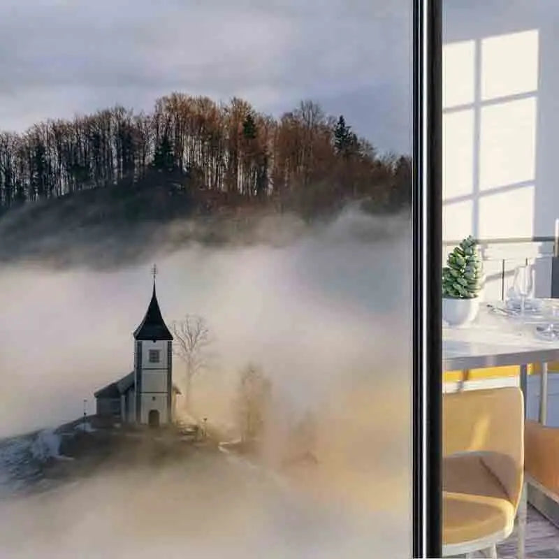 Forest Pattern Glass Films Window Sticker Static Cling Frosted Home Decor Private Tint-Film For Door Window Cabinet Wardrobe