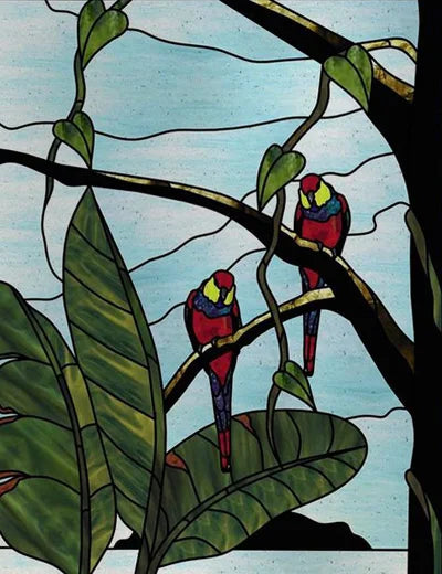 Custom Size Window Stained Glass Films,Bird,Peacock, Static Cling Stickers For Bathroom Bedroom Door Office Home Decor