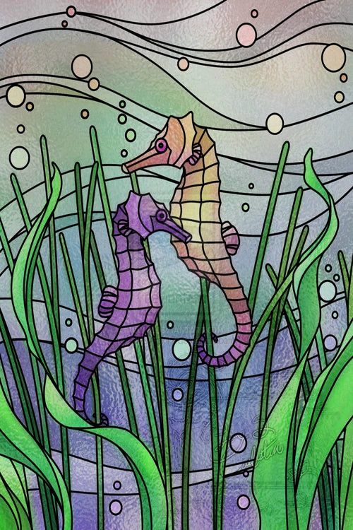 Custom Size Window Stained Glass Films,Fish,Sea World Stickers For Bathroom Bedroom Door Office Home Decor