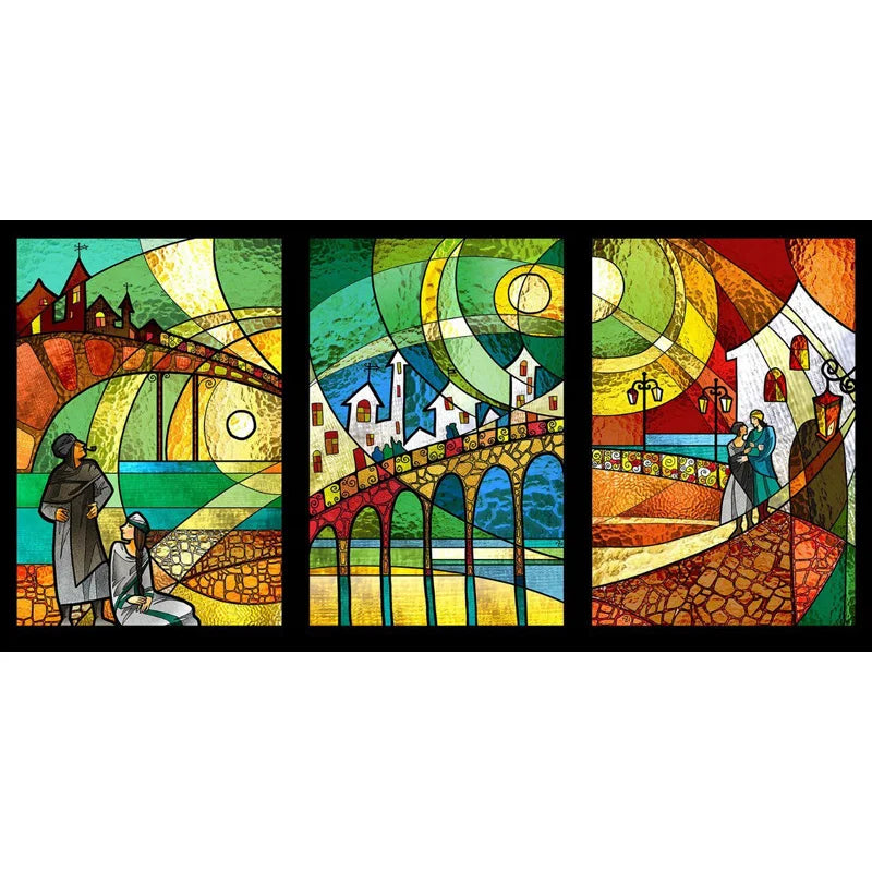 Custom Size Glass Window Film Static Cling Frosted Stained Glass Films For Wardrobe Bathroom Kitchen Door Sticker Castle Woman