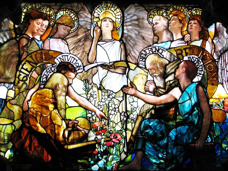 Custom Size Stained Glass Window Film, Frosted Privacy, Static Cling, Church, Mythological People, Transom Window, Home Decor