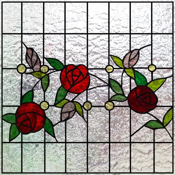 Custom size 3D Matte Window Film Stained Glass Decorative Uv Window Sticker Privacy Frosted Static Cling for Glass Garden Flower