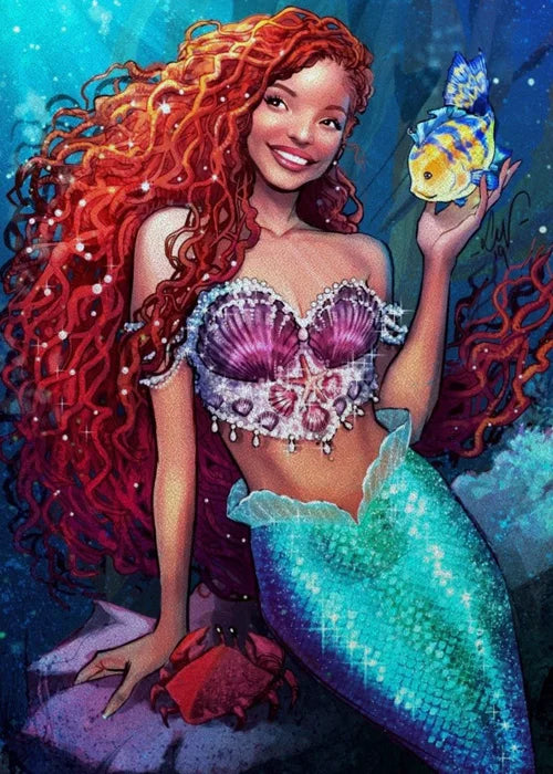 Custom Size Window Stained Glass Films,Mermaid with long hair Picture,Stickers For Bathroom Bedroom Door Office Home Decor