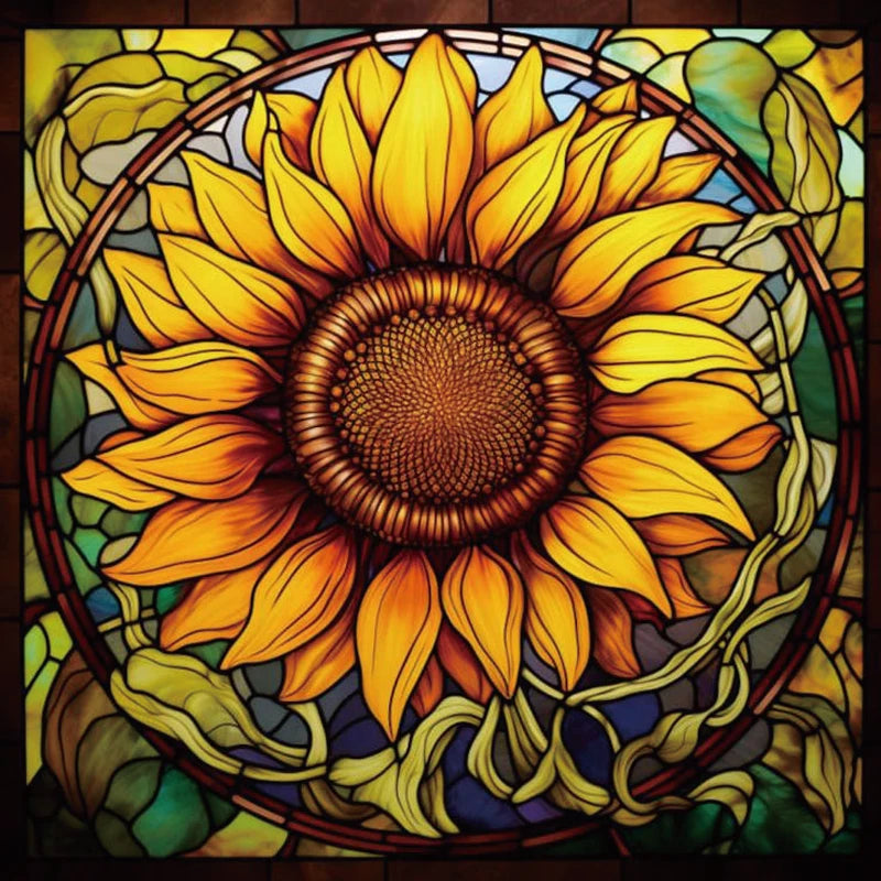 Custom size Window Film Stained Glass Films Frosted Privacy Static Cling Sunflower Sticker Bathroom Skylight Decor