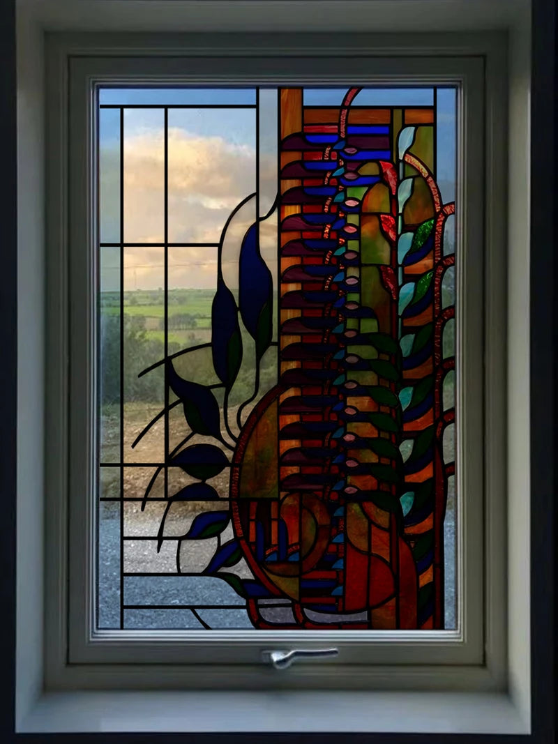 Frosted Stained Glass Window Film, 3D Matte, Transparent,Static Cling,Privacy, Door Sticker,Customized for Office, Home Decor