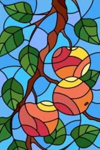 Custom Size Stained Glass Window Film Fruit Pattern Grape Mango Watermelon For Rectangular Shape Glass Office Door Home Decor
