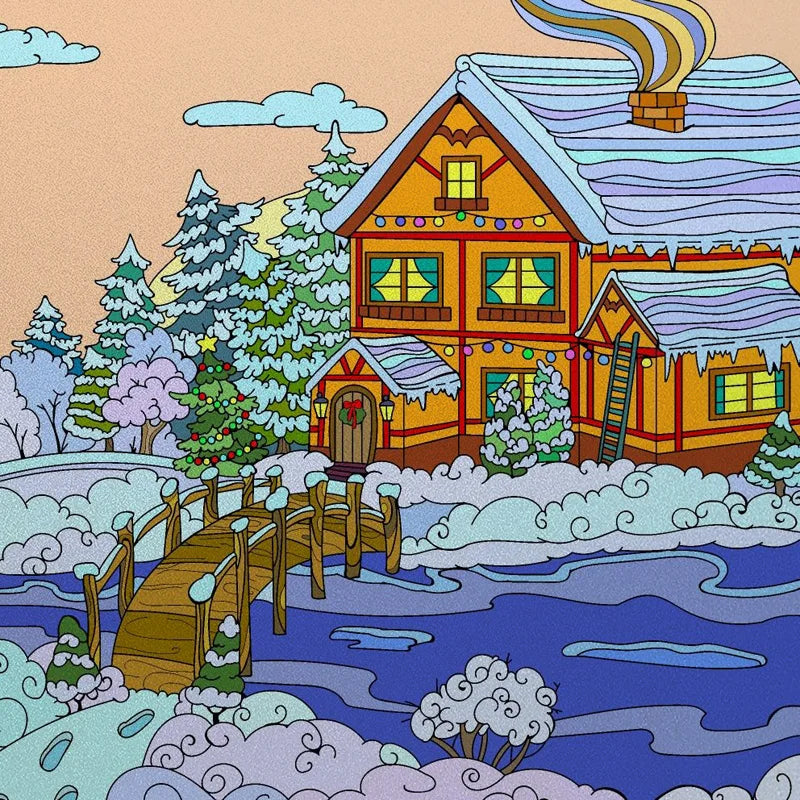 Stained Glass Window Film Frosted Glass Sticker Forest Customized Cartoon House Castle For Kids Room Door Home Decor