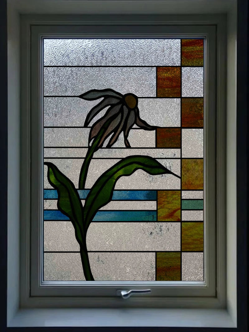 Frosted Stained Glass Window Film, 3D Matte, Transparent,Static Cling,Privacy, Door Sticker,Customized for Office, Home Decor
