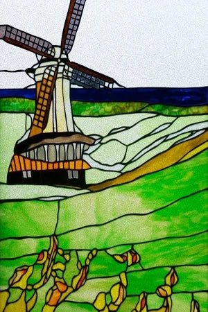 Custom size Stained Glass Films,Privacy Static Cling,Print Castle Lighthouse Sailboat Door Sticker,Office Home Decor