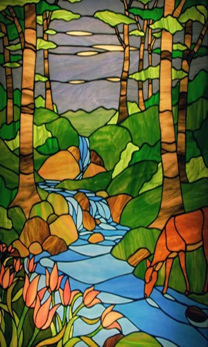 Custom size Glass Films,Stained Glass Stickers Static Cling,Frosted Privacy Print Flower,Tree,Rivers For Window Door Home Decor