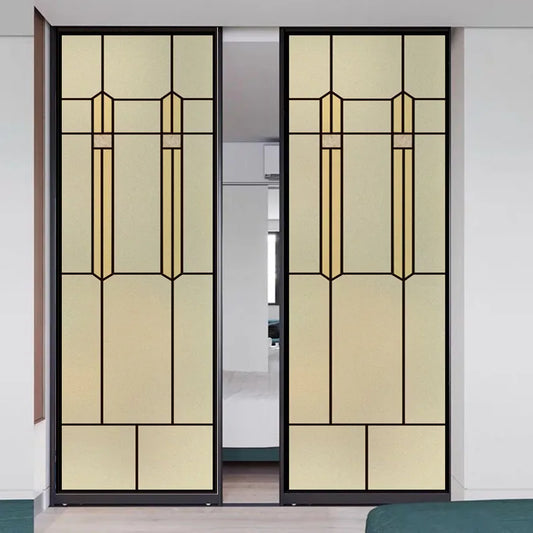 Customized Art Decor Stained Glass Films,Window Film, Church Static Cling,Privacy  Sticker,Vintage Retro for Office, Home Decor