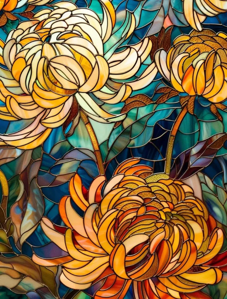 Stained Glass Window Film, Frosted Window Film, ,Privacy,No Glue, Static Cling, Home Decorative Flower