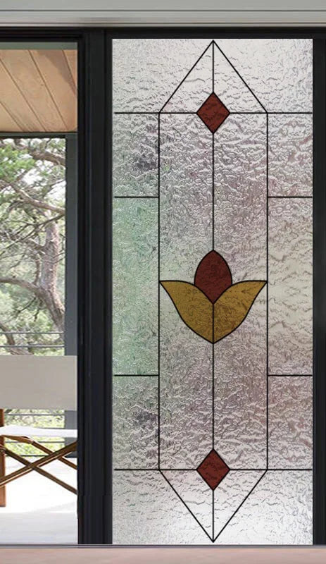 Frosted Stained Glass Window Film, 3D Matte, Static Cling,Privacy, Door Sticker,Customized for Kitchen, Office, Home Decor