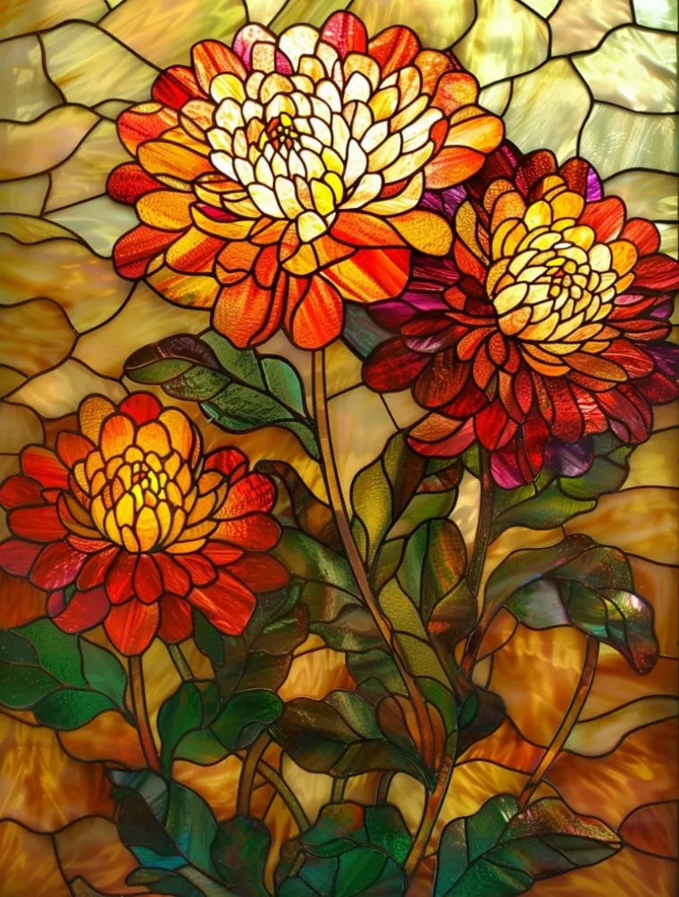 Stained Glass Window Film, Frosted Window Film, ,Privacy,No Glue, Static Cling, Home Decorative Flower