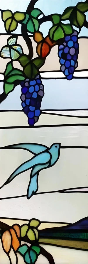 Custom Size Stained Glass Window Film,Frosted Privacy Static Cling,Retro Stickers,Kitchen Bathroom Door Home Decor